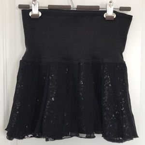 Black Free People Sequinned Mini Skirt